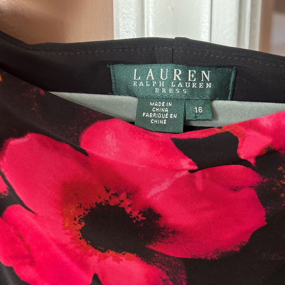 Ralph Lauren Black Dress with Pink Floral Design NWOT - Picture 4 of 4
